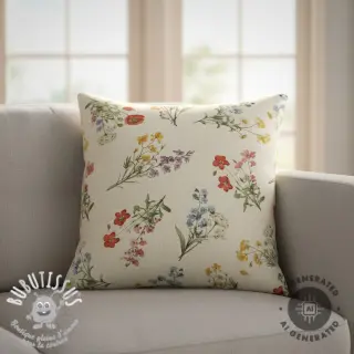 Tissu déco Linenlook Delicate Floral Field digital print
