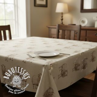 Tissu déco Linenlook Pen Drawing Sheep digital print