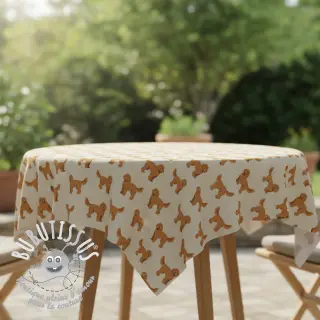Tissu déco Linenlook Labradoodle Dog Love digital print