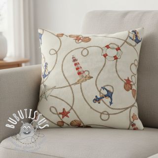 Tissu déco Linenlook Maritime Rope Mix digital print