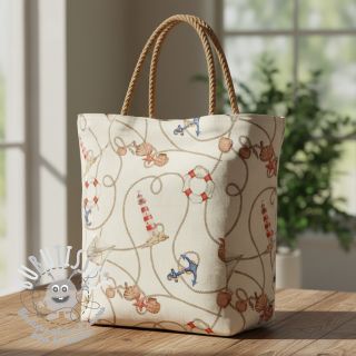 Tissu déco Linenlook Maritime Rope Mix digital print