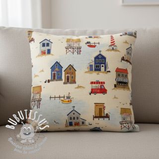 Tissu déco Village Harbour Life digital print