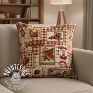 Tissu déco GOBELIN premium Strawberry Jam Check