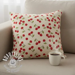 Tissu déco Linenlook premium Cherry Happy Joy