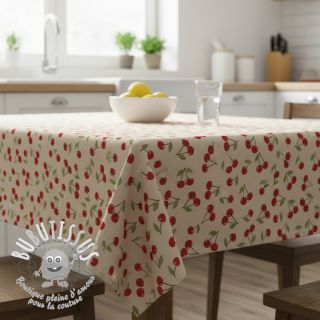 Tissu déco Linenlook premium Cherry Happy Joy
