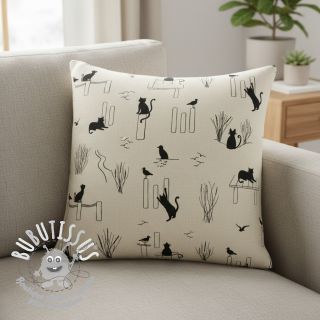 Tissu déco Linenlook premium Cat Sea Life