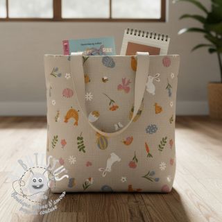 Tissu déco Linenlook premium Easter Doodle Icon