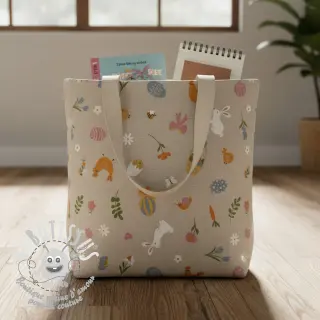 Tissu déco Linenlook premium Easter Doodle Icon