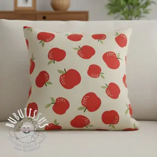 Tissu déco Linenlook premium Apple Happy Joy