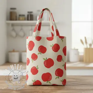 Tissu déco Linenlook premium Apple Happy Joy
