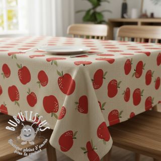 Tissu déco Linenlook premium Apple Happy Joy