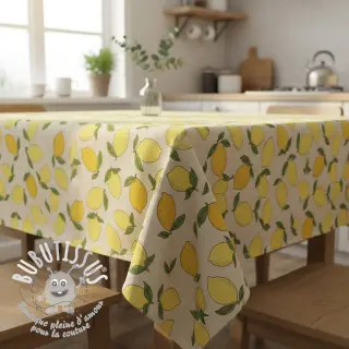 Tissu déco Linenlook premium Sunny Lemon Fruit
