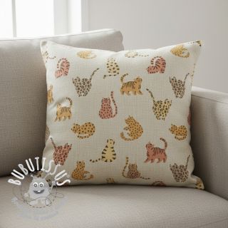 Tissu déco Linenlook premium Cute Wild Cat