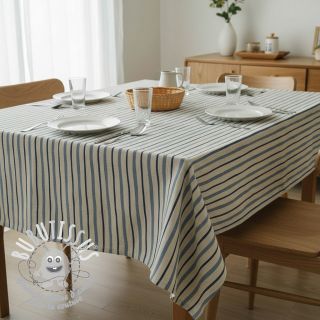 Tissu déco Linenlook premium Wavy Art Stripe
