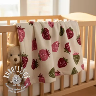 Sweat envers minkee JOGGING Strawberries ecru