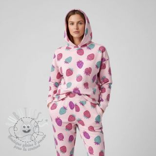 Sweat envers minkee JOGGING Strawberries pink