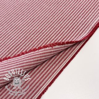 Tissu déco DOBBY Colored stripe cherry