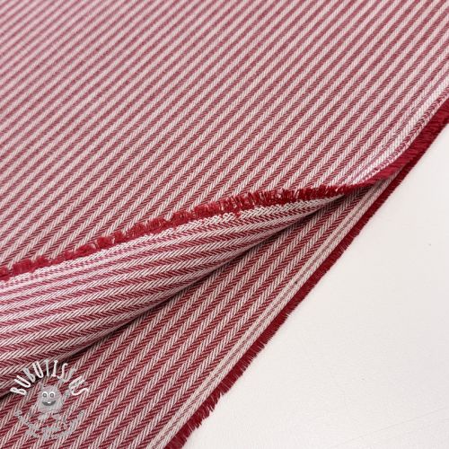 Tissu déco DOBBY Colored stripe cherry