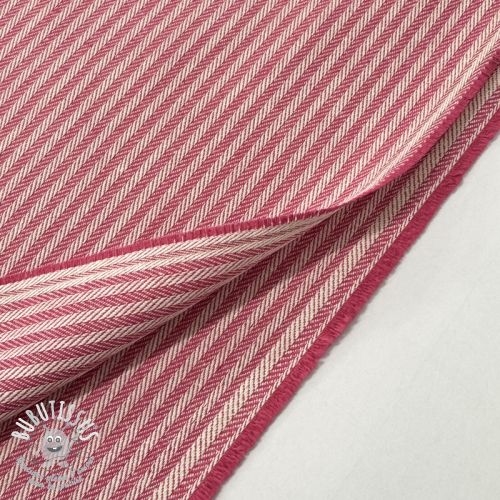 Tissu déco DOBBY Colored stripe fuchsia