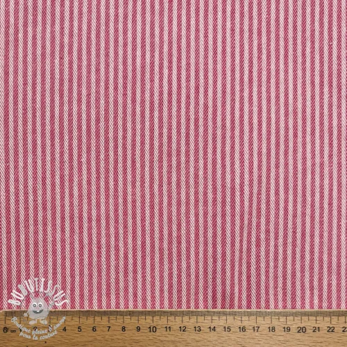 Tissu déco DOBBY Colored stripe fuchsia