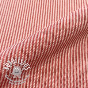 Tissu déco DOBBY Colored stripe poppy red