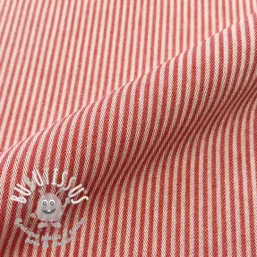 Tissu déco DOBBY Colored stripe poppy red