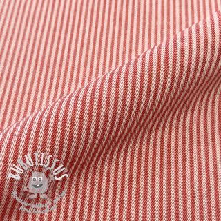 Tissu déco DOBBY Colored stripe poppy red