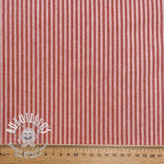 Tissu déco DOBBY Colored stripe poppy red