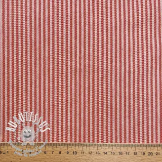 Tissu déco DOBBY Colored stripe poppy red