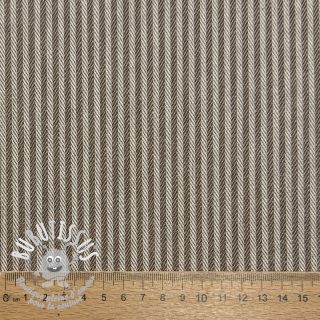 Tissu déco DOBBY Colored stripe coffee