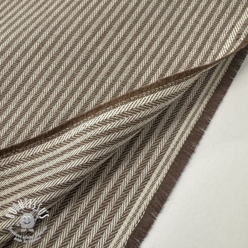 Tissu déco DOBBY Colored stripe coffee