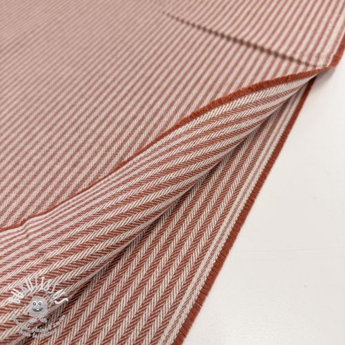 Tissu déco DOBBY Colored stripe dark orange