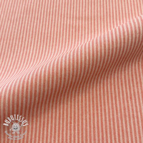 Tissu déco DOBBY Colored stripe coral