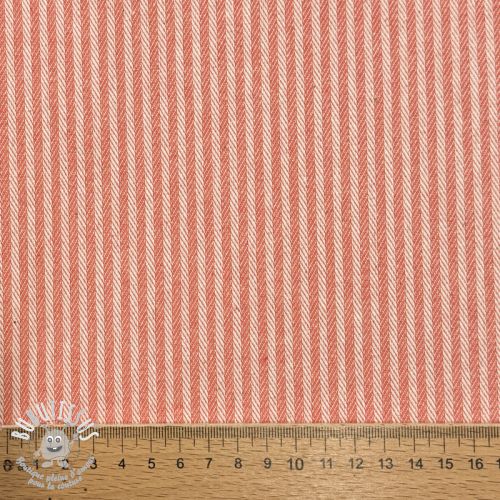 Tissu déco DOBBY Colored stripe coral