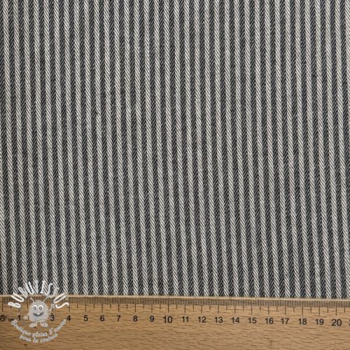 Tissu déco DOBBY Colored stripe graphite