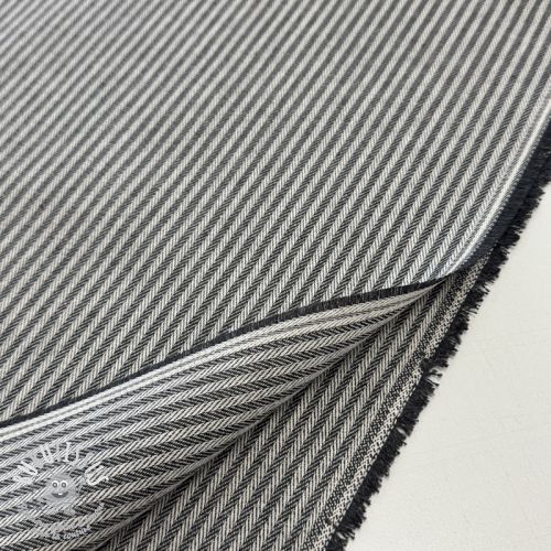Tissu déco DOBBY Colored stripe graphite