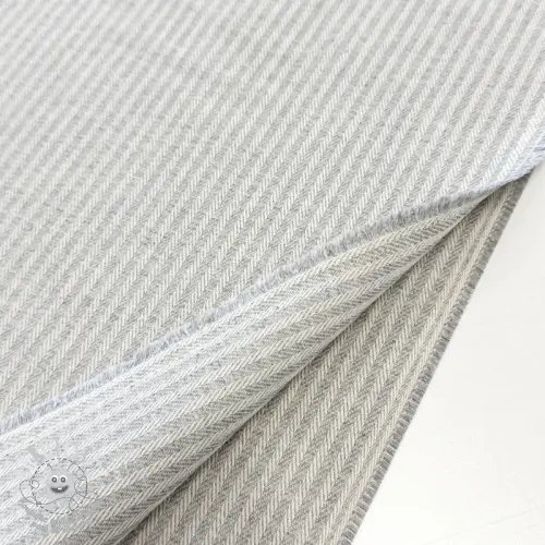 Tissu déco DOBBY Colored stripe light grey