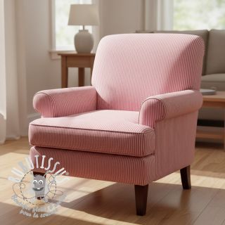 Tissu déco DOBBY Colored stripe fuchsia