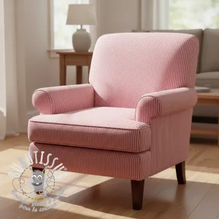 Tissu déco DOBBY Colored stripe fuchsia