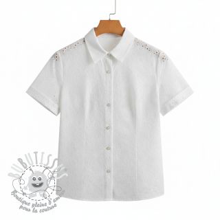 Tissu coton EMBROIDERY 2 side Camelia