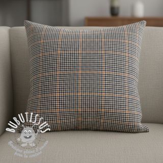 Tissu coton YARN DYED BRUSHED Check Mike ecru