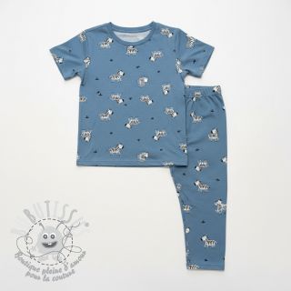 Tissu coton FLANNEL Zebras blue
