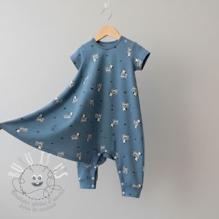 Tissu coton FLANNEL Zebras blue