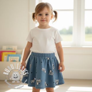 Tissu coton FLANNEL Zebras blue