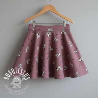 Tissu coton FLANNEL Zebras mauve