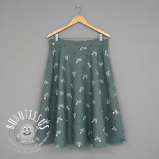 Tissu coton FLANNEL Zebras green