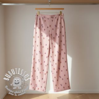 Tissu coton FLANNEL Flowers light pink