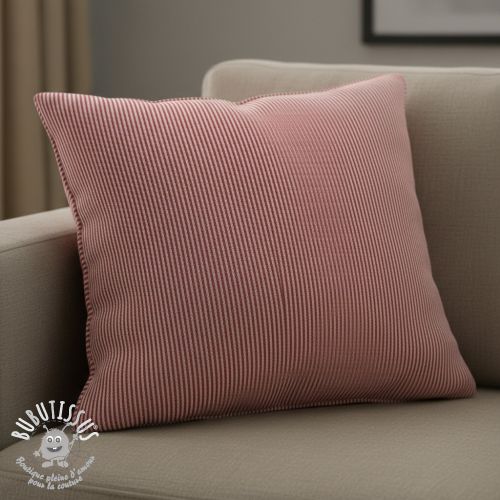 Tissu déco DOBBY Colored stripe cherry