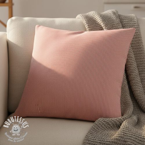 Tissu déco DOBBY Colored stripe poppy red