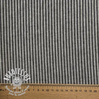 Tissu déco DOBBY Colored stripe black